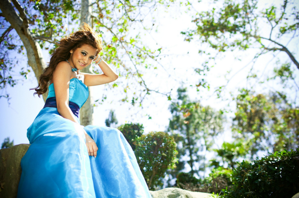 woman in prom dress